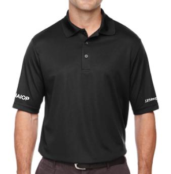 Polos About: 2 location embroidery NAIOP on one sleeve; sponsor logo on the other; single color 100%