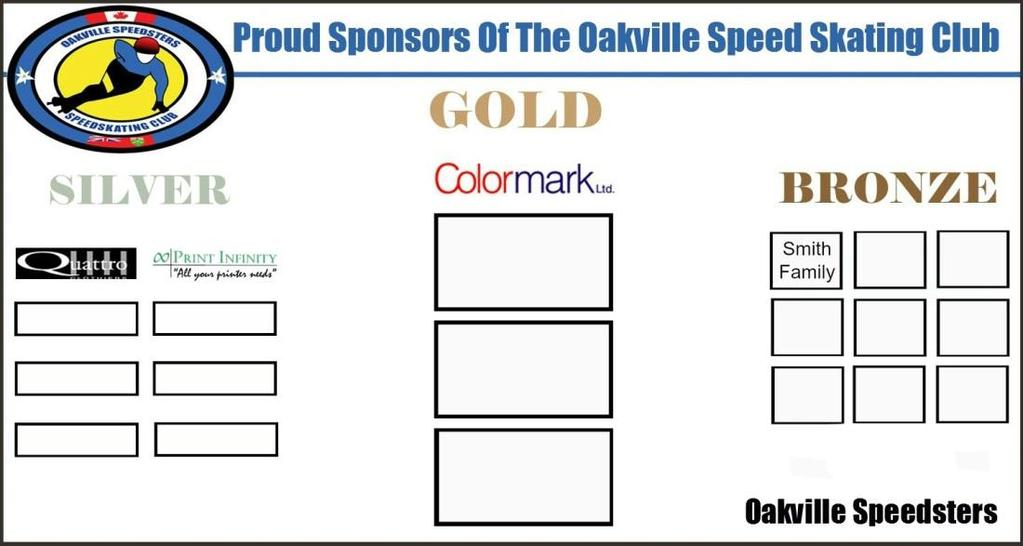 SPONSORSHIP LEVELS GOLD LEVEL SPONSORSHIP Permanently identified as a Gold Level Sponsor on our two large Club banners which are prominently displayed at every practice session and every speed