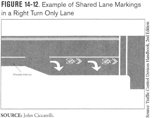 While this treatment is more consistent with a BL operating concept, because it allows a bicyclist who approaches an intersection in a BL or shoulder to proceed straight and not have to merge into