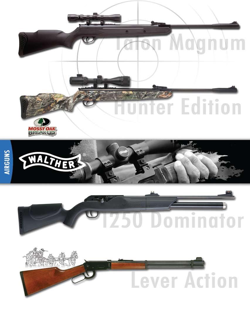 1400 FPS with Hyper Velocity Pellet! 1150 FPS (.22 cal.) Walther Talon Magnum.177 FPS.22 FPS Length Barrel Weight Trigger Cocking LOP Action 1200 1000 49" 19.75" 8.25 lbs. 4.9 lbs. 27 lbs.