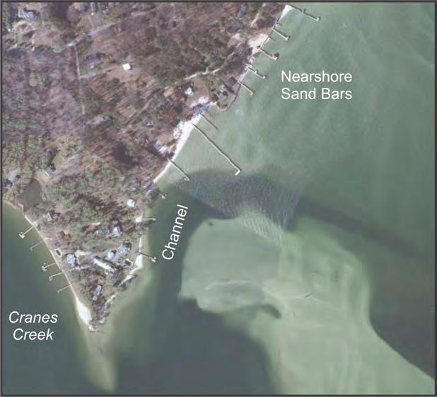 Studies program has a Google Earth application that displays the 3 and 6 foot contours in Chesapeake Bay derived from NOAA bathymetry data. (www.vims.