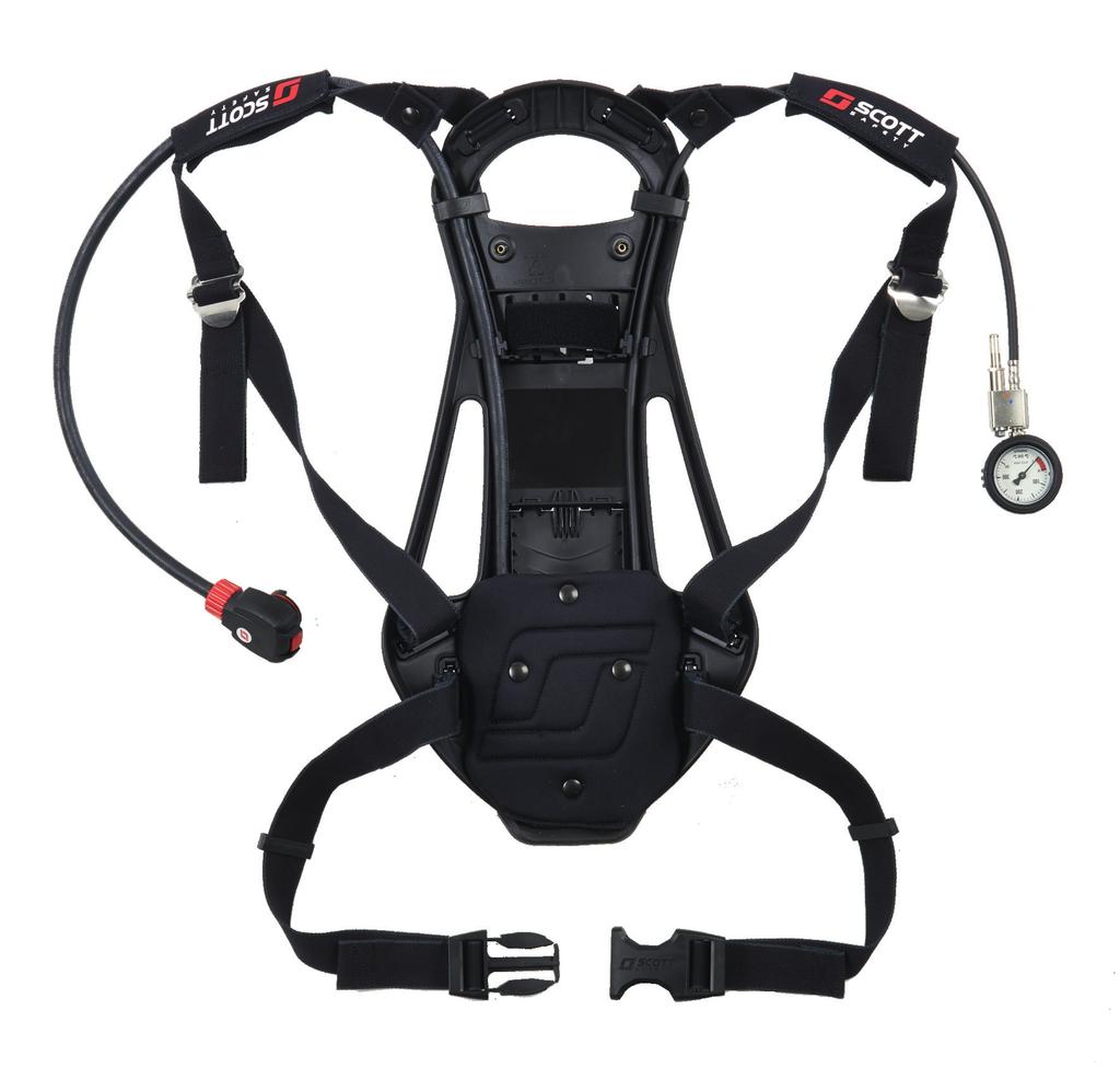 PROPAK-SIGMA SELF CONTAINED BREATHING APPARATUS Quick pull forward action allows easy in-transit adjustment of shoulder strap Adjustable shoulder straps Kevlar blend wrap around harness Waistband