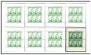 52 New Zealand Postage Stamps Errors and Varieties 2d+1d Miniature Sheet 8 MINIATURE SHEET 2d+1d M/S #8 This miniature sheet has few green spots to help aid identification, but enough to confirm.