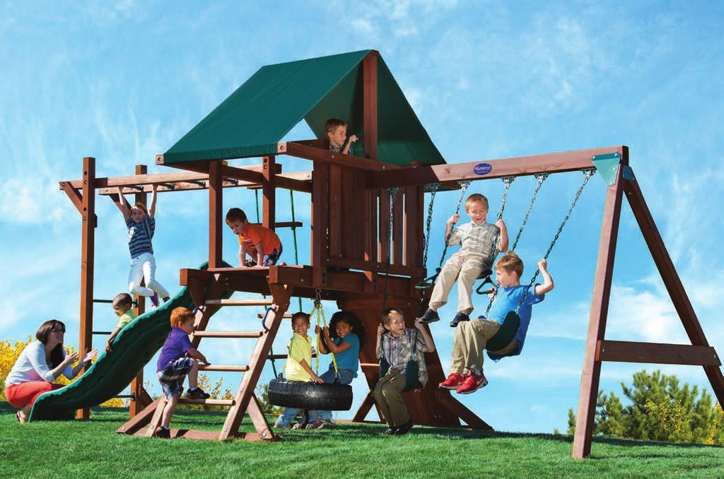 TWO RING All the playground fun a child could want in a size that fits just about any backyard.