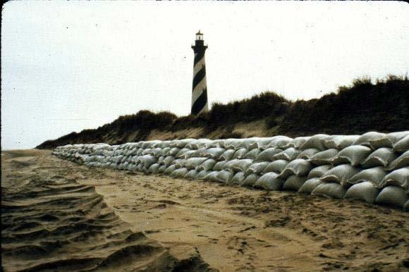 Coastal Erosion - Cape Hatteras Lighthouse Sandbag seawall