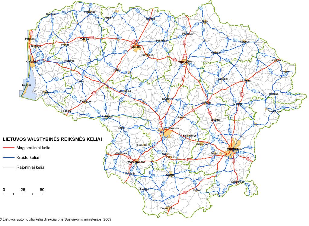 LITHUANIAN ROADS NETWORK OF NATIONAL SIGNIFICANCE LITHUANIAN ROADS OF NATIONAL SIGNIFICANCE Main roads National roads Regional roads Covering State roads Local Main National Regional Total roads