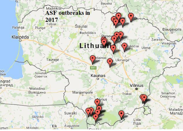 ASF outbreaks in domestic pigs 2017 2017 28