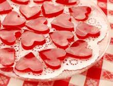 HEART SHAPED JELL-O SHOTS These are perfect to share on Valentine s Day. 1 C. boiling water 3 oz. pack cherry Jell-O 1/2 C. vodka Stir Jell-O into boiling water until dissolved.