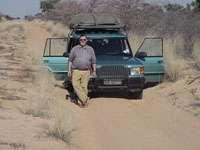 Deep sand road - the Kalahari of southwestern Botswana.