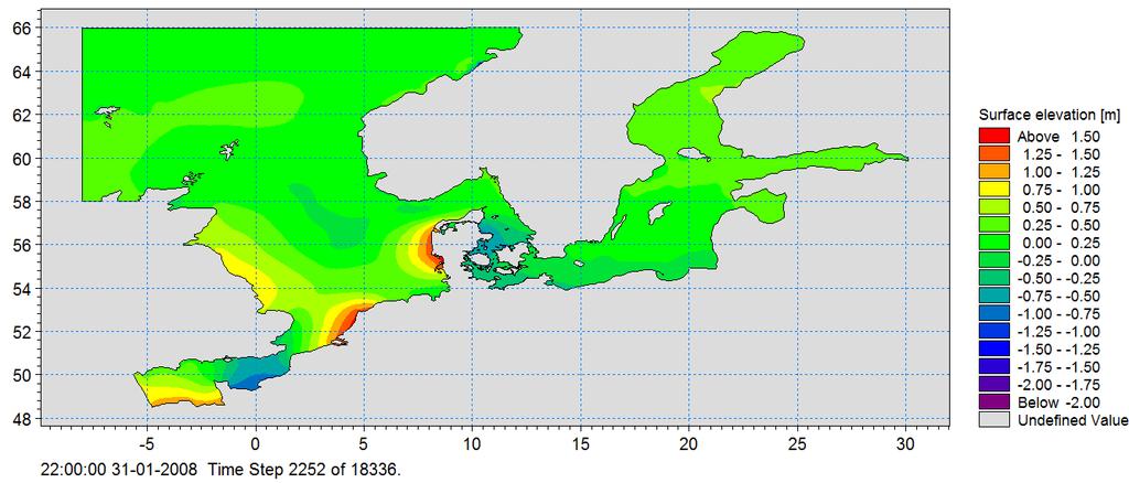 3.3 Water levels Hindcast water level data were adopted from results of the existing DHI North Sea Baltic Sea hydrodynamic model (NSBS flow model).