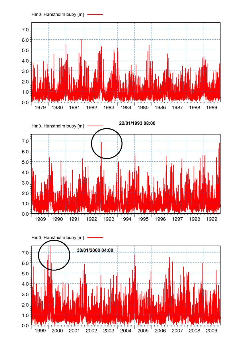 6.1 Spectra Seven events were selected in order to have a general impression of the wave conditions in the designated area. They consist of two extreme events and five production sea states. 6.1.1 Extreme events Two extreme events were selected at the following dates as shown in Figure 6.