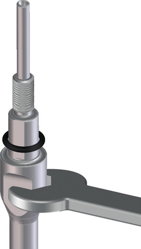 1 Fig. 7: Screw the basic rod onto the process fitting 1 Seal ring Information: Please maintain the specified torque so that the max. tensile strength of the connection remains.