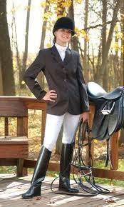 English When riding English a helmet is required at all times. Helmet Stock pin Shirt Jacket Gloves Breeches Tall Boots People You Should Know Veterinarian (Vet) The vet is your horse s doctor.