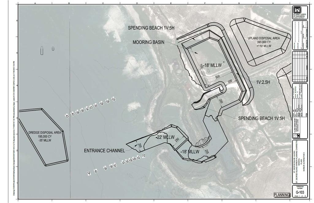 basin included excavation to construct a road around its perimeter to allow vehicles to traverse the perimeter of the harbor.