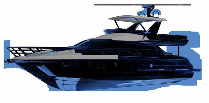 Azimut 66 Carbon fiber is the design choice to provide increased volumes