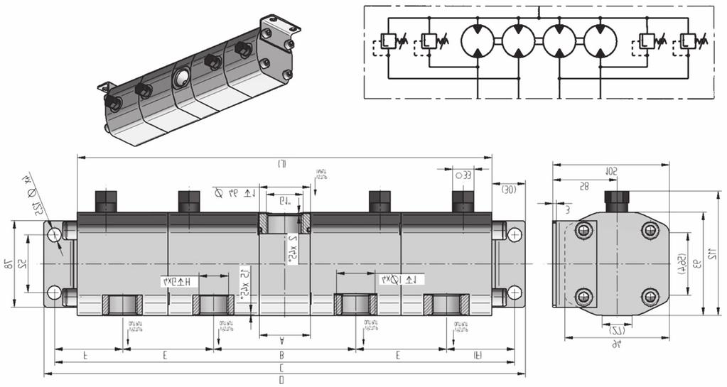 Catalogue of flow dividers DP 1) The transfer valves can be set in the range from 50 to 200 bar 2) The divider can be a combination of varied geometric volumes - pressure values in this case are