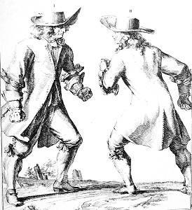 1. On the Fist-Punch H and J both have assumed postures to punch each other with the fists, inside the arms, and standing thus, (though this is not shown on
