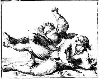 8. So they are fallen, because of the leg of A around (behind)
