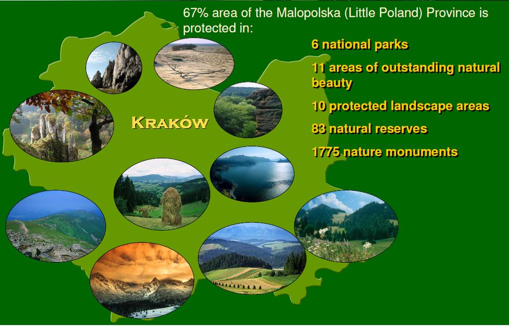 2/3 of Małopolska (Lesser Poland) are nature preserves: