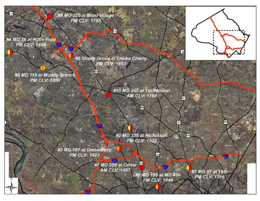 Summary Current congestion measurements included in this report are Critical Lane Volume (CLV) for sampled intersections and arterial travel time for sampled roadway corridors in the County.