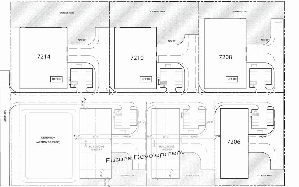 SITE PLAN: HARMS ROAD INDUSTRIAL PARK 7206 7214 HARMS ROAD HOUSTON, TEXAS 77041 SUITE TENANT SQ. FT.