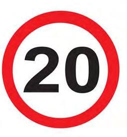 design speed from 30mph to 20mph on