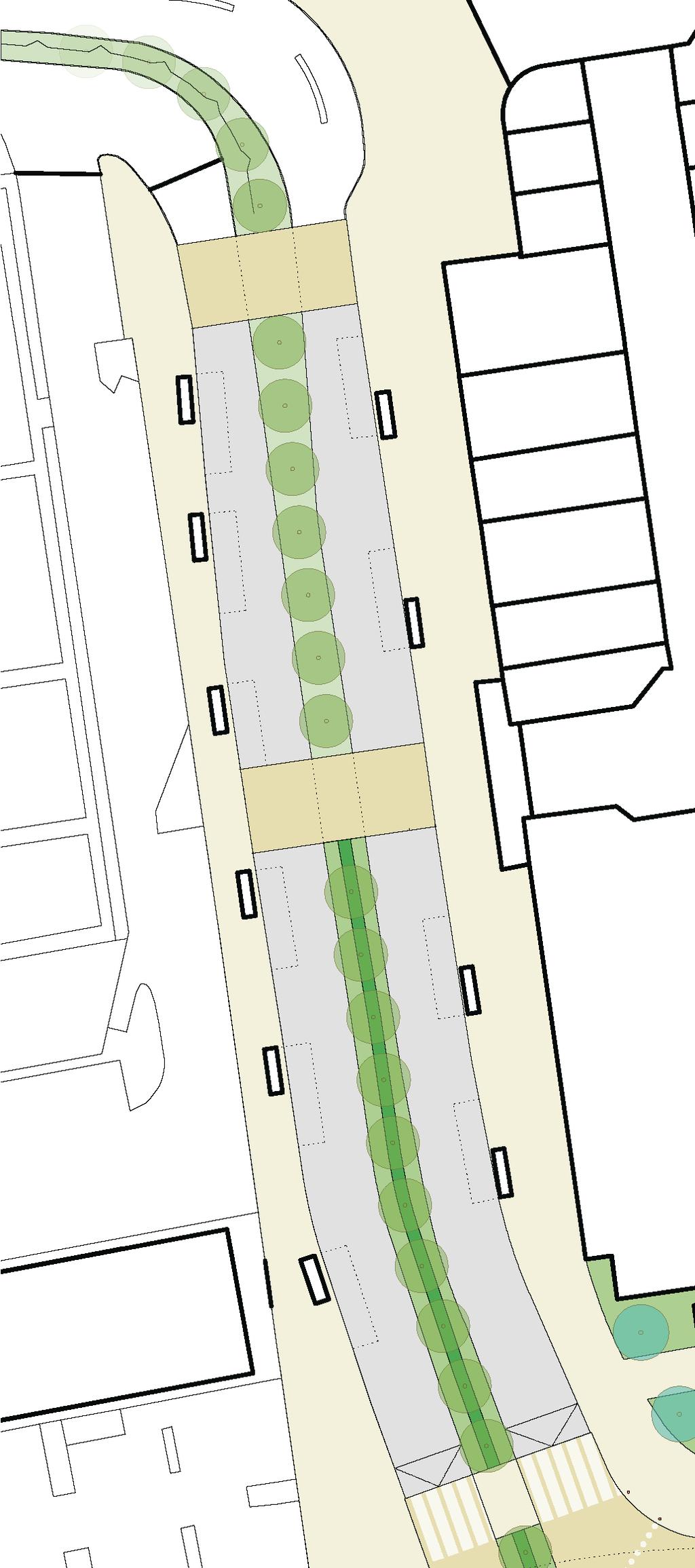 pelican crossing design concept Enhance Bus Station improve environment for users focusing on comfort, generous pedestrian movement space, and safe crossings bus stops positioned to road side and