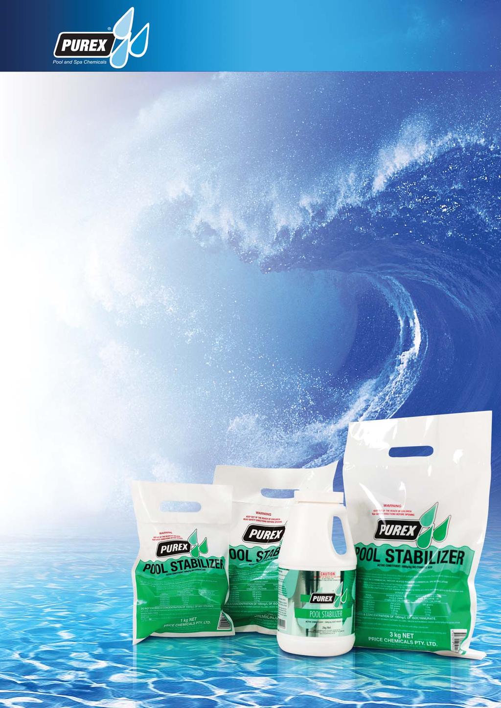 PUREX STABILIZER Isocyanuric Acid To protect chlorine from UV rays During the hot weather periods Service pool. Remove auto pool cleaner.
