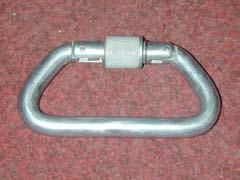 roller and non-locking carabiner attached
