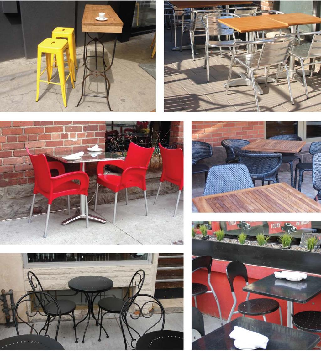 cafe elements TABLES AND CHAIRS Café operators are encouraged to consider using a range of furniture types: Moulded