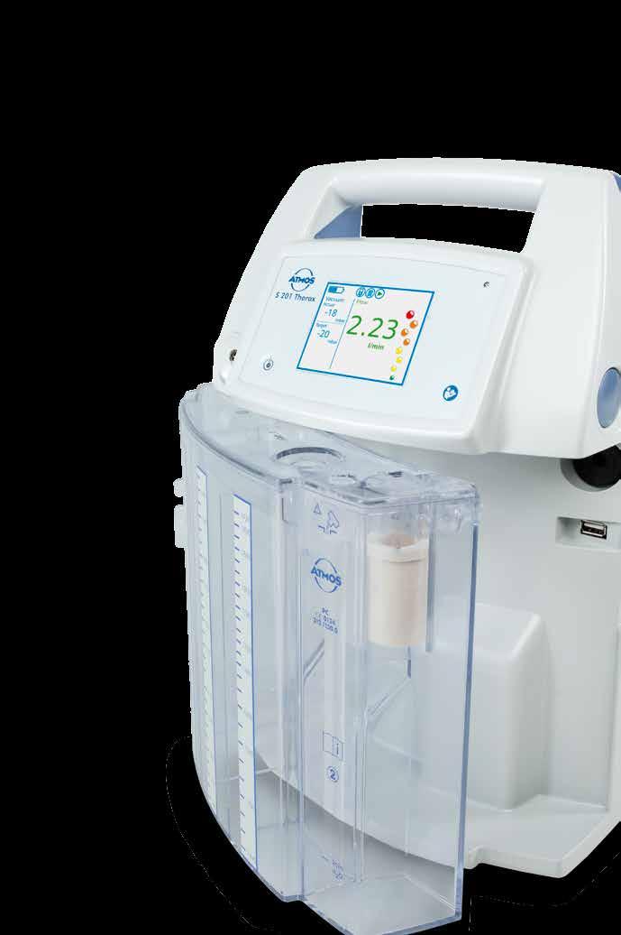 The option of having the water lock with the ATMOS S 201 Thorax allows the experienced nurse and surgeon to blend the two systems (analog and digital) together, and help them understand the concept