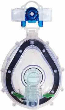 ANAESTHESIA BLUESTAR PLUS Home Care with exhalation holes and security valve A.A.V Replaceable anatomic air cushion Wide range of fixing points Headgear mask in highly breathable material and with