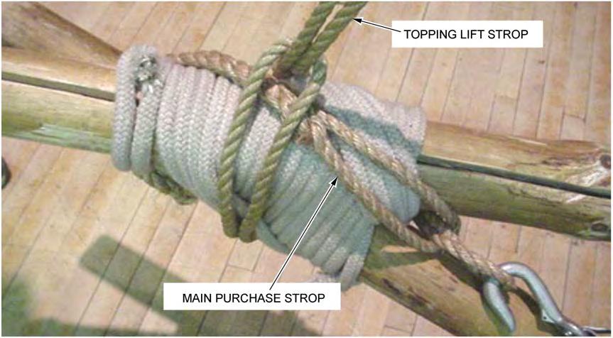 1. Lay the spars for the legs side by side, with their heels together and their heads supported clear of the ground or deck. 2.