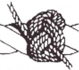 A running turk s head is made around a bight of rope, a stanchion or other fitting (as illustrated in Figure 12-6-2) using a single length of cord. B-GN-181-105/FP-E00 (p.