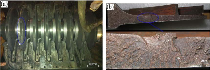 Blade/impell er break Sealing failure High vibration Shaft bend Figure 5. Fault mode of centrifugal compressor in China (a) the failed slot-welled impeller and (b) the fracture surfaces Figure 6.