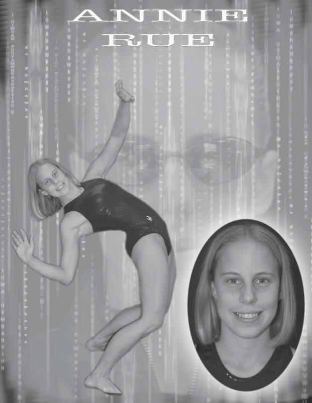 2003 - Placed first in all-around at Iowa State (39.325) and at Southern Utah (39.275), and finished second on five occasions won bars against Nebraska with a 9.