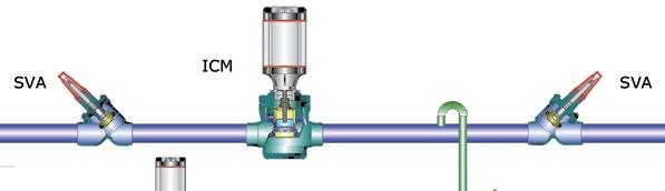 Suction line valve station with two-step solenoid valve In this evaporator example you can replace the individual valves with an ICF 65-3 with SVA-S stop valve, ICLX two-step solenoid valve and SVA-S