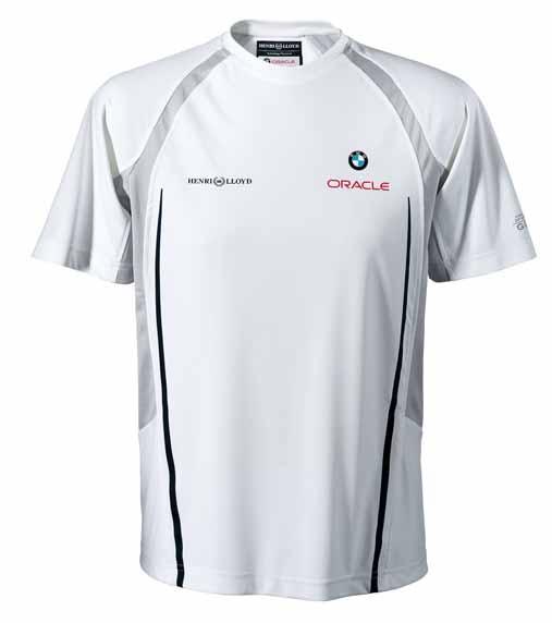 Reliance Yachting T-Shirt unisex Highly functional T-shirt, white with grey side inserts and large GGYC Challenger for America s Cup 07 print at the back, made from breathable, anti-bacterial fabric,