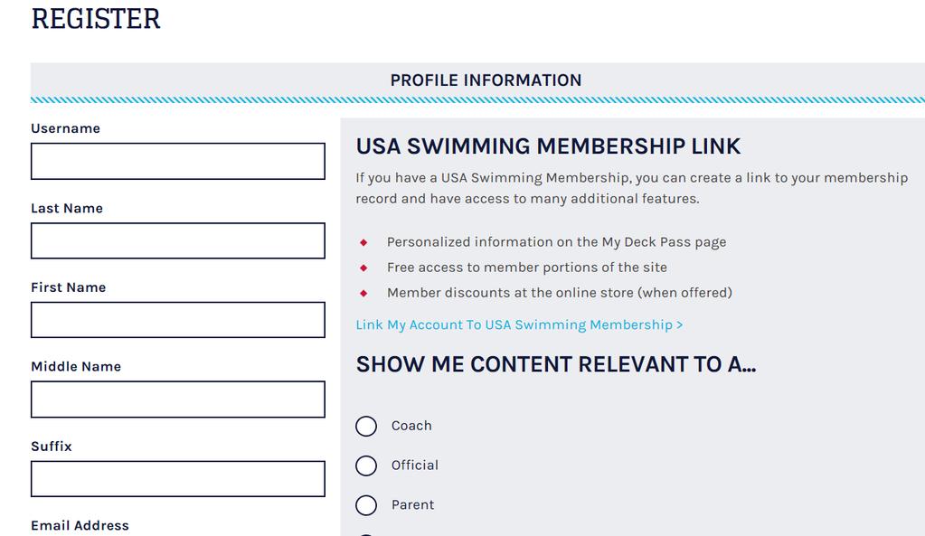 Creating an OTS Account with USA Swimming 1. Go into USAS website: http://www.usaswimming.org 2.