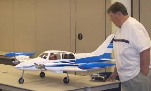Gus Gustafson brought a beautiful Cessna 310 ARF for show and tell. The meeting was adjourned at 7:31 by President Oswald.