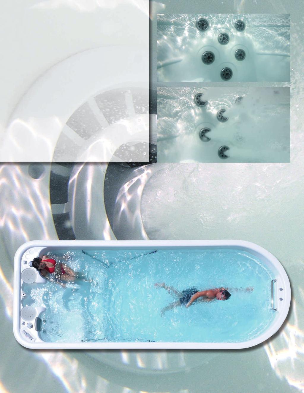 Flow and Jet Power Strategically placed PowerSwim jets provide variable levels of intensity to match the users skill levels and resistance requirements.