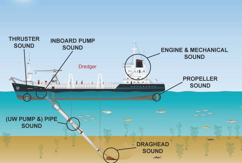 Noise Almost all dredgers are nowadays fitted with a green valve in the overflow pipes, which enables air trapped in the mixture to escape and hence reduces the turbidity of the water flowing out of