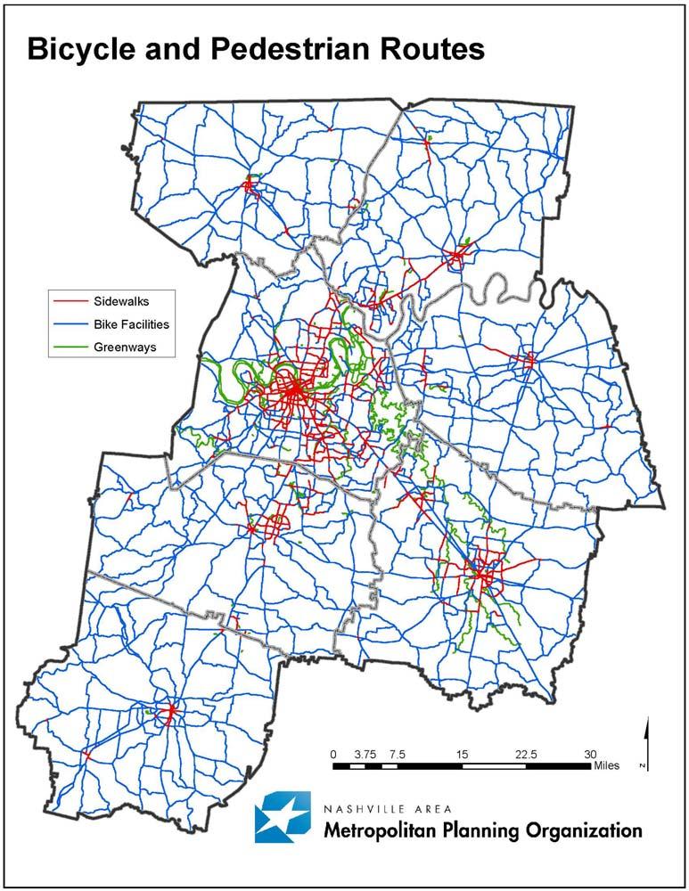 Bikeways, Sidewalks Greenways 2009 to 2014 Sidewalks 57% increase 322 miles to 505 miles Bikeways 19% increase 354 miles to 423 miles (bike