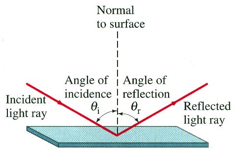 Reflection Law of Reflection The angle of incidence equals the angle of