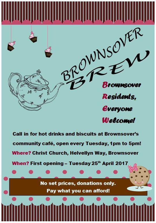 Brownsover Brew New Community Café in Brownsover. Community Development worker, Jennifer McCabe has recently set up a new community café in Brownsover.