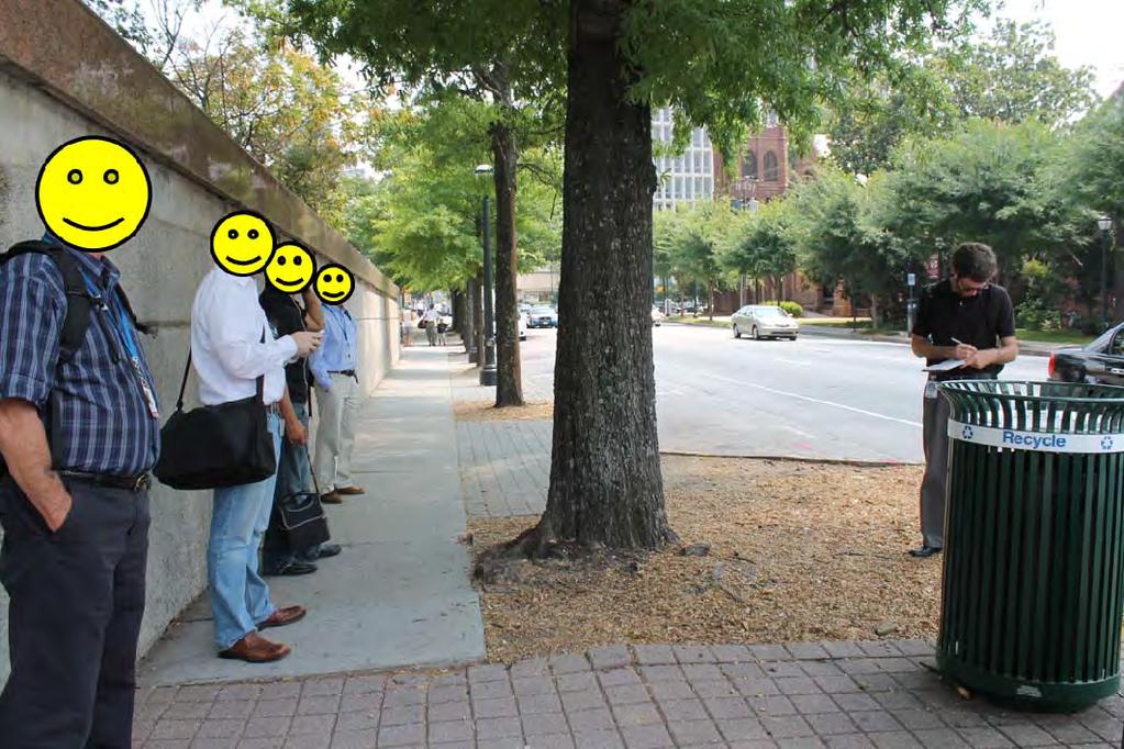 Figure 41: People waiting for a GRTA bus on West Peachtree Street. See #77 indicated on the Google Earth map.