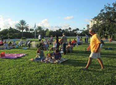 Viewers were all out on the lawn for a showing of Frankenweenie.