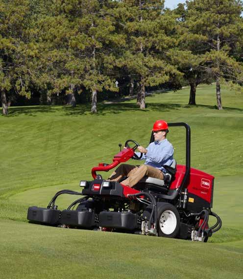 The Reelmaster 3550-D offers a wider width-of-cut with five, 18-inch cutting units that provide even better ground following capabilities than a smaller, less productive mower. Mow Faster.