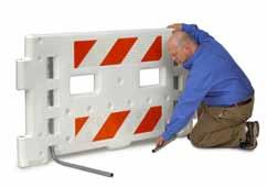 A 1 or 2 person crew can easily transport a single barricade by hand. SafetyWall features fork portals for fork lift transportation.