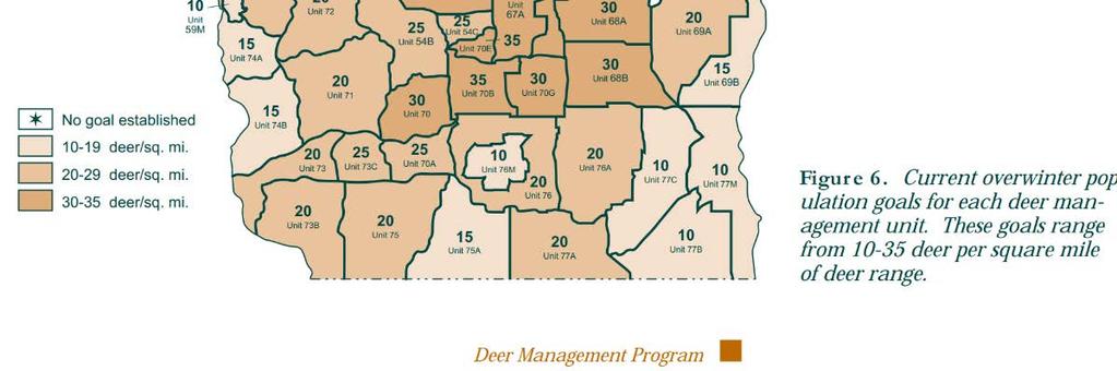 The DNR estimates the number of square miles that provide suitable habitat for deer within a Management Unit.